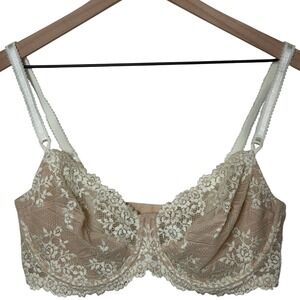 Wacoal Women's‎ 40D Beige Floral Lace Full Coverage Underwire Bra Nude Ivory